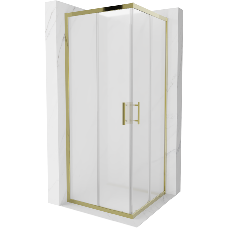 Mexen Rio quadratische Duschkabine 80 x 80 cm, matt, Gold - 860-080-080-50-30