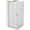 Mexen Rio Quadratische Duschkabine 80 x 80 cm, Milchglas, Gold - 860-080-080-50-30