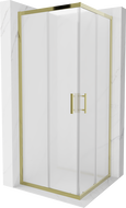 Mexen Rio quadratische Duschkabine 80 x 80 cm, matt, golden - 860-080-080-50-30
