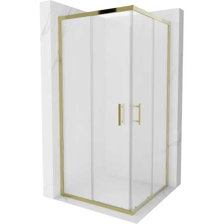 Mexen Rio Duschkabine quadratisch 90 x 90 cm, matt, gold - 860-090-090-50-30
