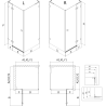 Mexen Lunar L Duschkabine rechts offen 100 x 80 cm, transparent, weiß - 834L-100-080-20-00-P