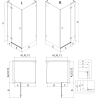 Mexen Lunar L Duschkabine rechts öffnend 95 x 80 cm, transparent, Roségold - 834L-095-080-60-00-P