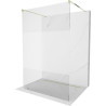 Mexen Kioto freistehende Duschwand 140 x 200 cm, transparent/Eisglas 8 mm, gold - 800-140-002-50-35