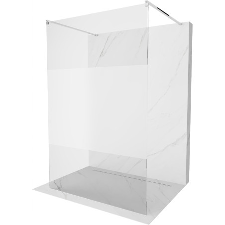 Mexen Kioto Freistehende Duschwand 140 x 200 cm, transparent/matt 8 mm, Chrom - 800-140-002-01-35