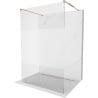 Mexen Kioto freistehende Duschwand 140 x 200 cm, transparent/satiniert 8 mm, roségold - 800-140-002-60-35