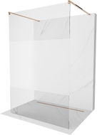 Mexen Kioto freistehende Duschwand 140 x 200 cm, transparent/satiniert 8 mm, roségold - 800-140-002-60-35