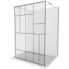Mexen Kioto freistehende Duschwand 120 x 200 cm, schwarzes Muster 8 mm, gold - 800-120-002-50-78