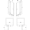 Mexen Lunar L Duschpendeltür links 75 cm, transparent, gebürstet gold - 834L-075-000-55-00-L