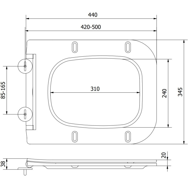 Mexen Madox Softclose Slim Sitz, Duroplast, Schwarz Matt - 39154085