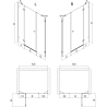 Mexen Lunar Duschdrehtür links 155 cm, transparent, gold gebürstet - 834S-155-050-55-00-L