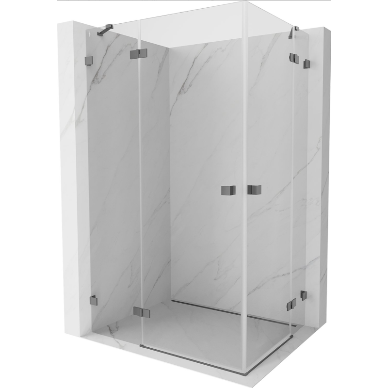 Mexen Lunar Duo Duschkabine Pendeltür links 120 x 110 cm, transparent, Gun Metal - 834-120L-110P-95-00