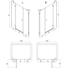 Mexen Lunar Duschpendeltür links 145 cm, transparent, schwarz - 834S-145-050-70-00-L