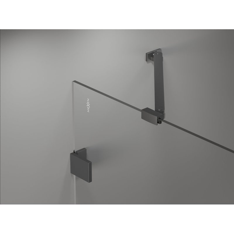 Mexen Lunar Duo Duschkabine Pendeltür links 120 x 110 cm, transparent, Gun Metal - 834-120L-110P-95-00