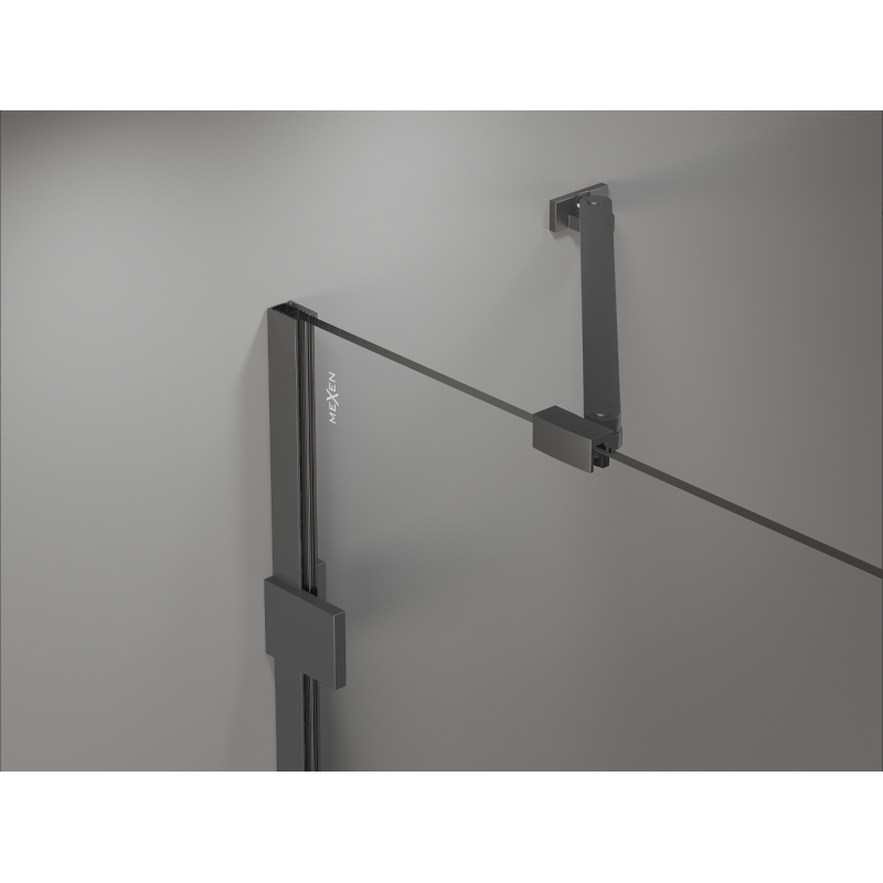 Mexen Lunar Duo Duschkabine Pendeltür links 120 x 110 cm, transparent, Gun Metal - 834-120L-110P-95-00