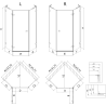 Mexen Lunar L fünfeckige Duschkabine schwenkbar links 100 x 80 cm, transparent, weiß - 831L-100L-080P-20-00-L