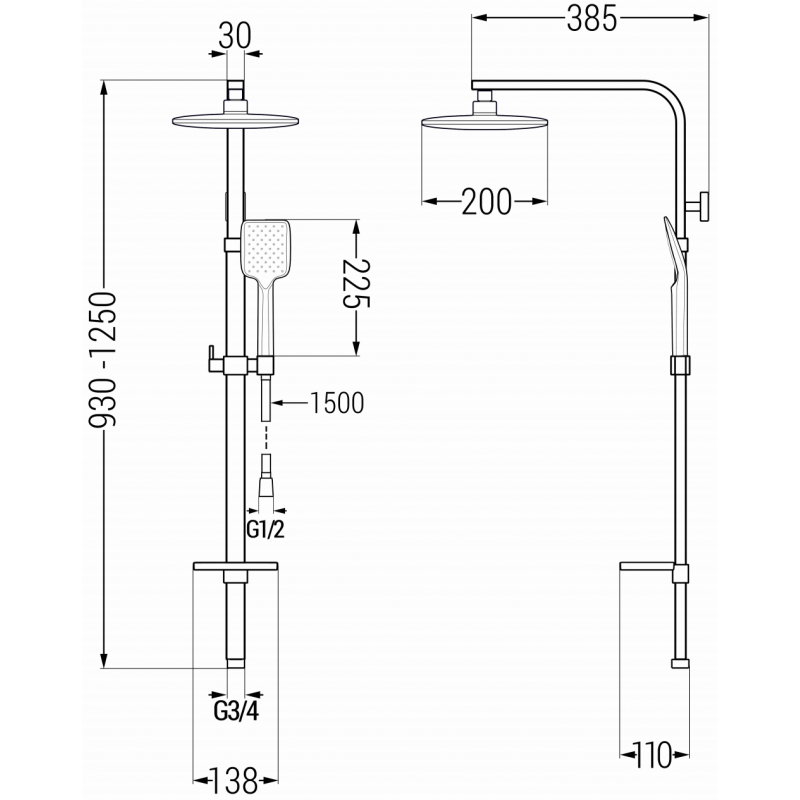 Mexen Q62 Duschsäule, weiß - 798626295-20