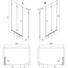 Mexen Lunar-F Duschfaltwand rechts 135 cm, transparent, weiß - 836S-135-050-20-00-P