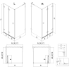 Mexen Lunar-F L Klapp-Duschkabine links 80 x 80 cm, transparent, schwarz - 836L-080-080-70-00-L