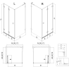 Mexen Lunar-F L klappbare Duschkabine links 100 x 80 cm, transparent, Gun Metal - 836L-100-080-95-00-L