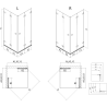 Mexen Lunar-F Duo faltbare Duschkabine 90 x 75 cm, transparent, schwarz - 836-090L-075P-70-00