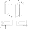 Mexen Lunar Duschabtrennung 2-flügelig rechts 110 x 150 cm, transparent, schwarz - 897-110-100-70-00-P