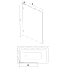 Mexen Lunar L Badewannenabtrennung 1-flügelig 80 x 150 cm, transparent, Chrom - 897L-080-000-01-00