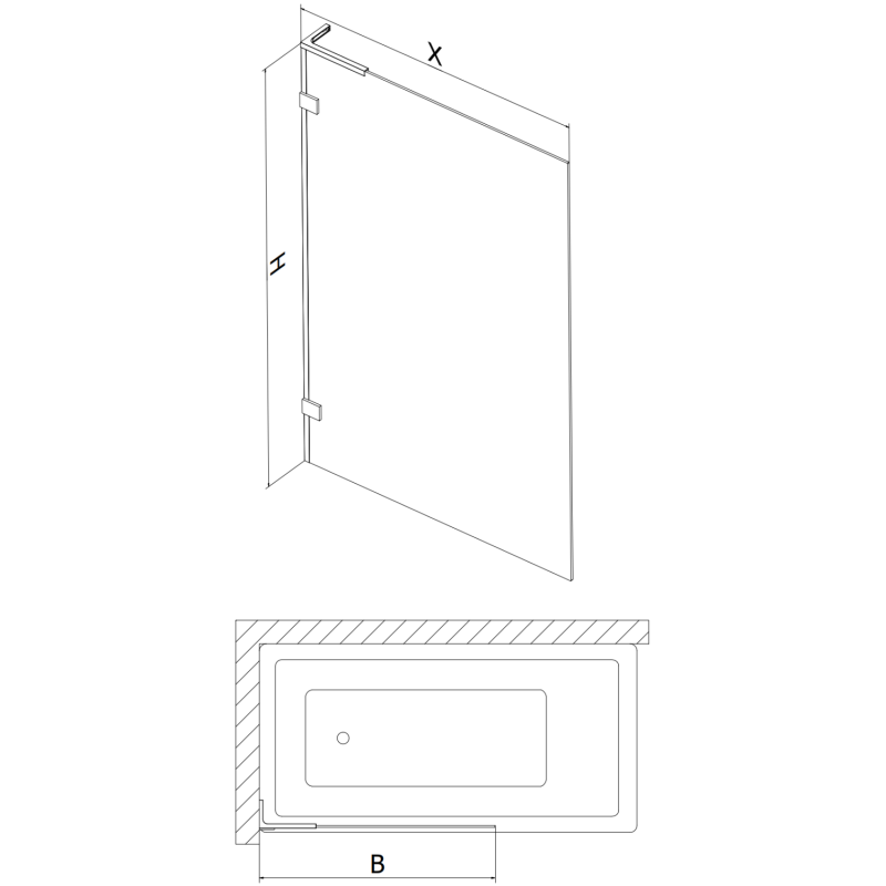 Mexen Lunar L Wannenspiegel einflügelig 90 x 150 cm, transparent, gebürstetes Kupfer - 897L-090-000-65-00