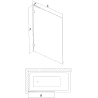 Mexen Lunar L Badewannenwand 1-flügelig 60 x 150 cm, transparent, schwarz - 897L-060-000-70-00