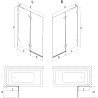 Mexen Lunar L Duschwand 2-flügelig links 110 x 150 cm, transparent, weiß - 897L-110-100-20-00-L