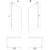 Mexen Lunar L Duschwand Walk-in links 50 x 200 cm, transparent 8 mm, weiß - 830L-050-000-20-00-L