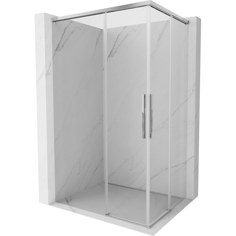 Mexen Rox Duo Duschkabine Schiebetür 100 x 75 cm, transparent, Chrom - 8C2D-100-075-01-00