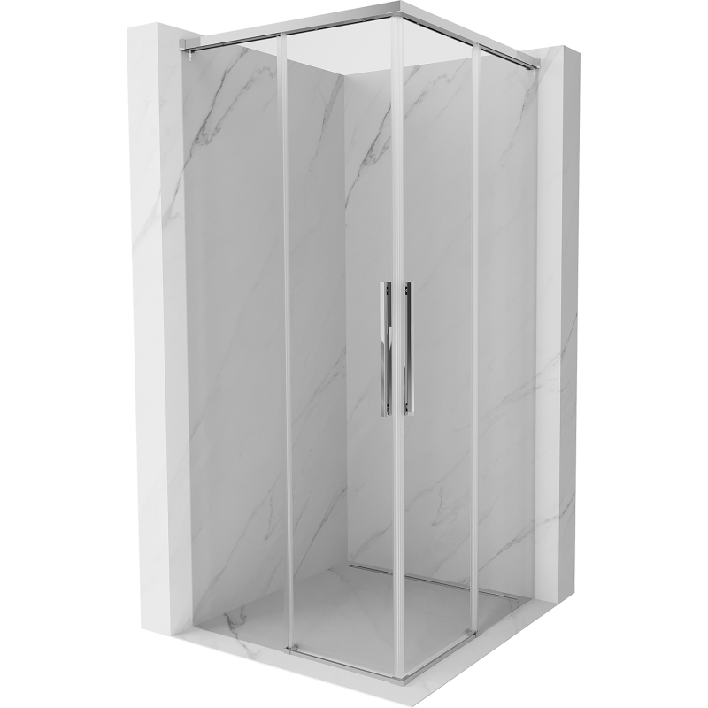Mexen Rox Duo Duschkabine Schiebetür 80 x 80 cm, transparent, chrom - 8C2D-080-080-01-00