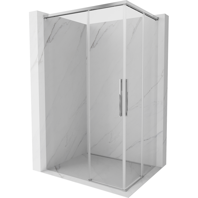 Mexen Rox Duo Duschkabine Schiebetür 110 x 80 cm, transparent, Chrom - 8C2D-110-080-01-00