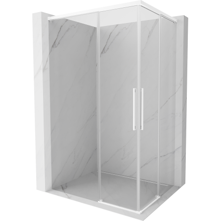 Mexen Rox Duo Schiebeduschkabine 85 x 75 cm, transparent, weiß - 8C2D-085-075-20-00
