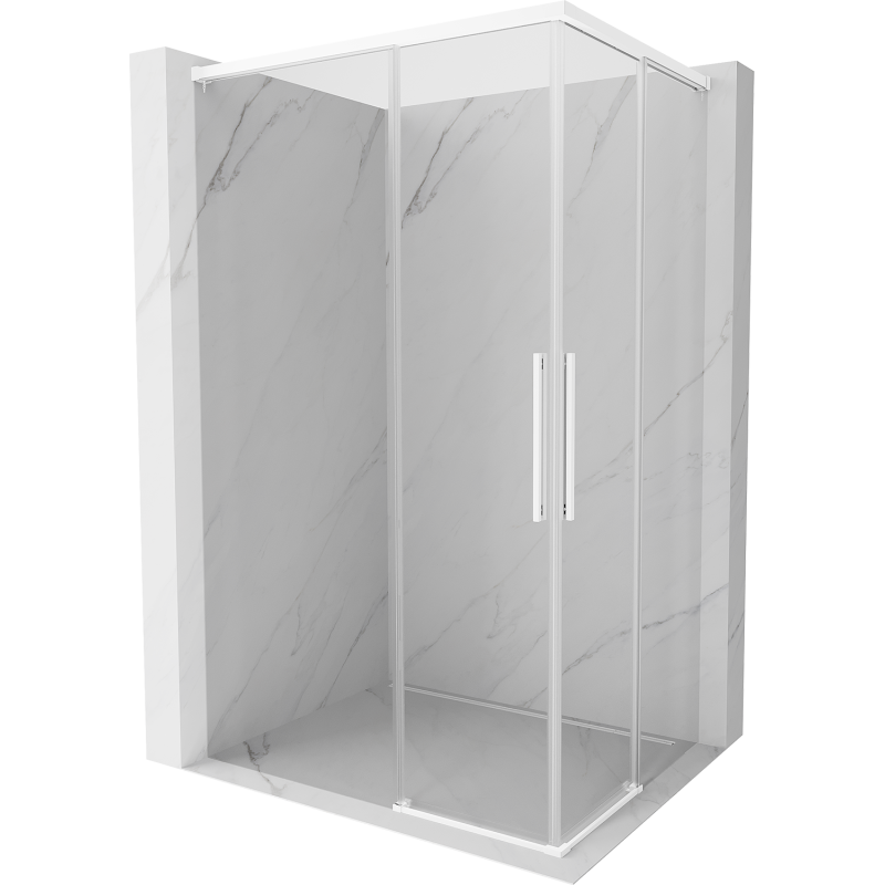 Mexen Rox Duo Duschkabine Schiebetür 110 x 90 cm, transparent, weiß - 8C2D-110-090-20-00