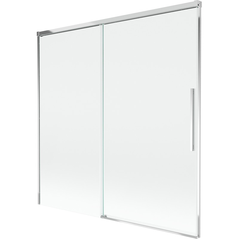 Mexen Rox zweiflügelige Badewannenabtrennung, 160 x 150 cm, transparent, Chrom - 8C9-160-001-01-00