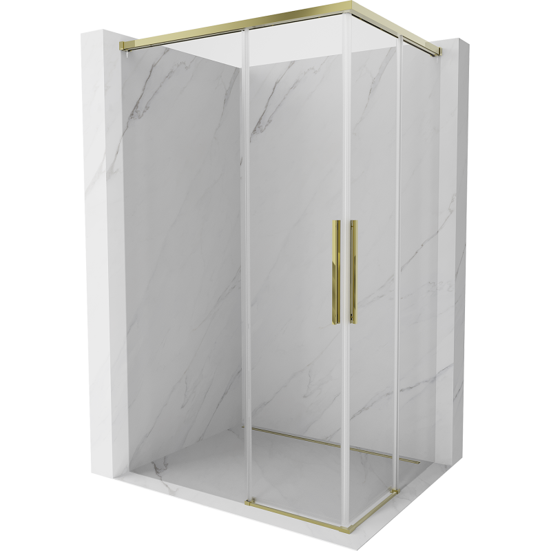 Mexen Rox Duo Duschkabine Schiebetür 85 x 75 cm, transparent, gold - 8C2D-085-075-50-00