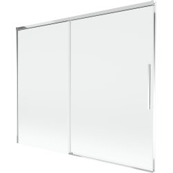 Mexen Rox Badewannen-Abtrennung, 2-flügelig, verschiebbar, 190 x 150 cm, transparent, Chrom - 8C9-190-001-01-00