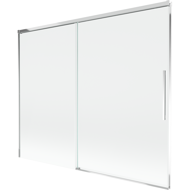 Mexen Rox Badewannen-Abtrennung, 2-flügelig, verschiebbar, 190 x 150 cm, transparent, Chrom - 8C9-190-001-01-00