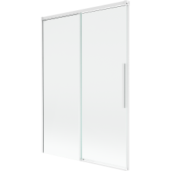 Mexen Rox Badewannenabtrennung, 2-flügelig, schiebbar, 120 x 150 cm, transparent, weiß - 8C9-120-001-20-00