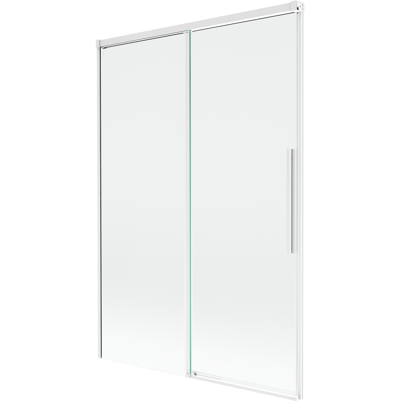 Mexen Rox Badewannenabtrennung, 2-flügelig, schiebbar, 120 x 150 cm, transparent, weiß - 8C9-120-001-20-00