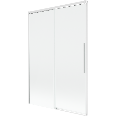 Mexen Rox Badewannenabtrennung, 2-flügelig, schiebbar, 120 x 150 cm, transparent, weiß - 8C9-120-001-20-00