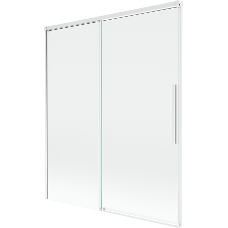 Mexen Rox Duschwand 2-flügelig ausziehbar 140 x 150 cm, transparent, weiß - 8C9-140-001-20-00