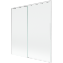 Mexen Rox Badewannen-Faltwand, 2-flügelig, verschiebbar, 150 x 150 cm, transparent, weiß - 8C9-150-001-20-00