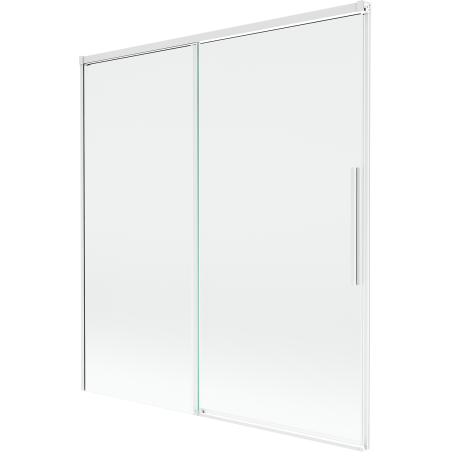 Mexen Rox Badewannen-Faltwand, 2-flügelig, verschiebbar, 150 x 150 cm, transparent, weiß - 8C9-150-001-20-00