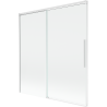 Mexen Rox Badewannen-Faltwand, 2-flügelig, verschiebbar, 150 x 150 cm, transparent, weiß - 8C9-150-001-20-00