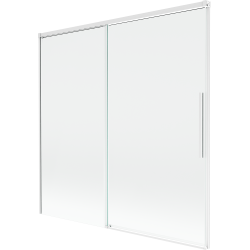 Mexen Rox 2-flügelige verschiebbare Badewannenabtrennung 160 x 150 cm, transparent, weiß - 8C9-160-001-20-00