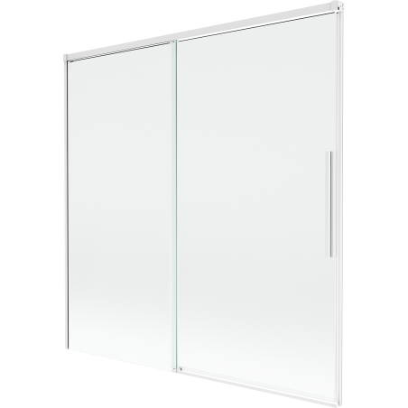 Mexen Rox 2-flügelige verschiebbare Badewannenabtrennung 160 x 150 cm, transparent, weiß - 8C9-160-001-20-00