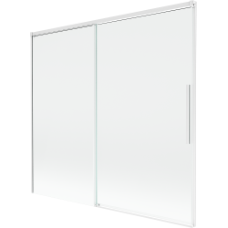 Mexen Rox Badewannenfaltwand 2-flügelig schiebbar 170 x 150 cm, transparent, weiß - 8C9-170-001-20-00