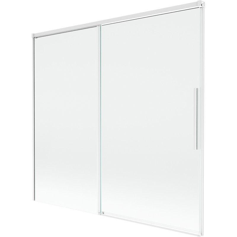 Mexen Rox 2-flügelige Badewannenfaltwand zum Schieben 170 x 150 cm, transparent, weiß - 8C9-170-001-20-00